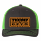 TRUMP or GFYM Richardson 112 Trucker Leather Patch Hat