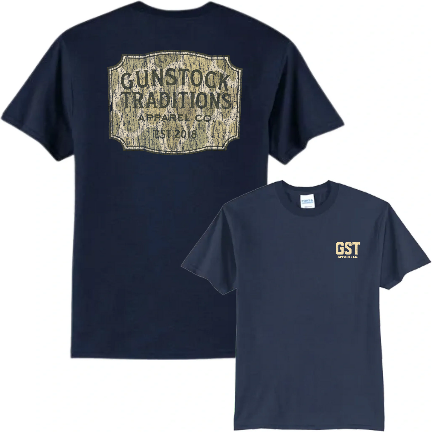 Gunstock Traditions Old-School Camo Badge Tee