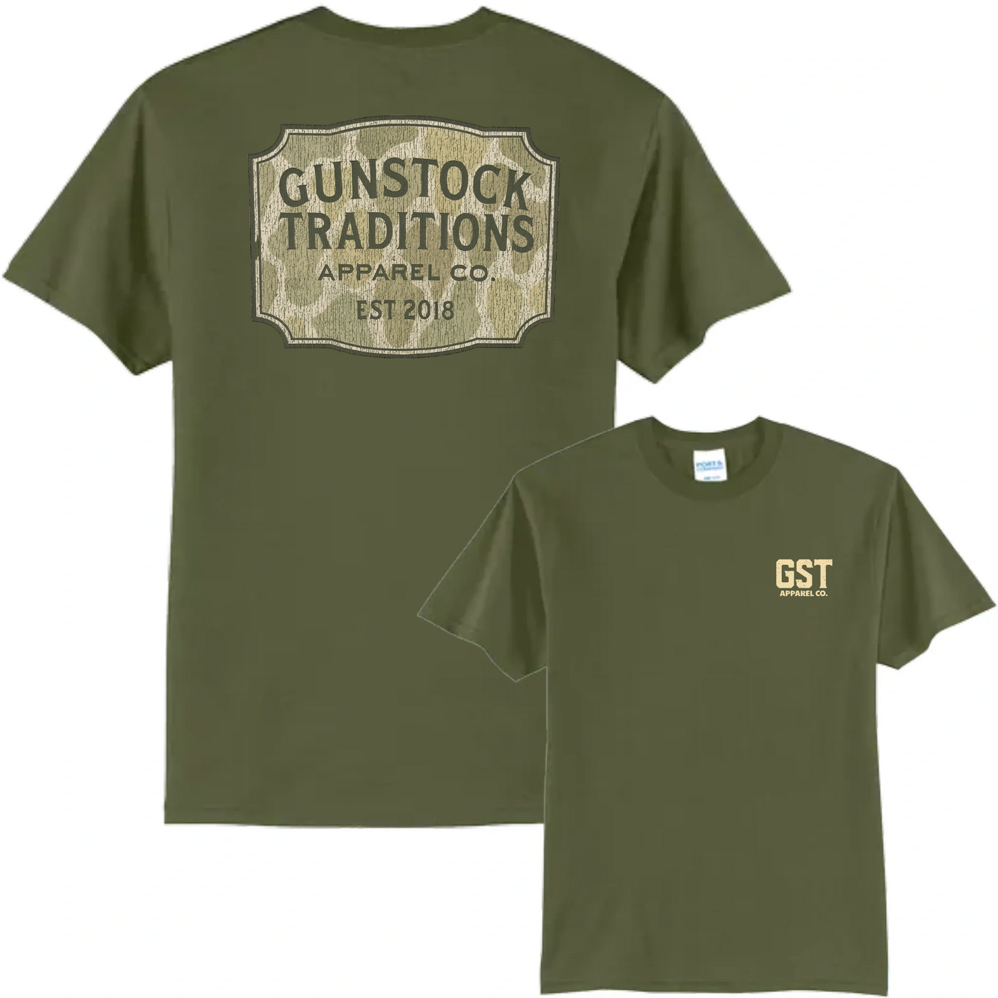 Gunstock Traditions Old-School Camo Badge Tee