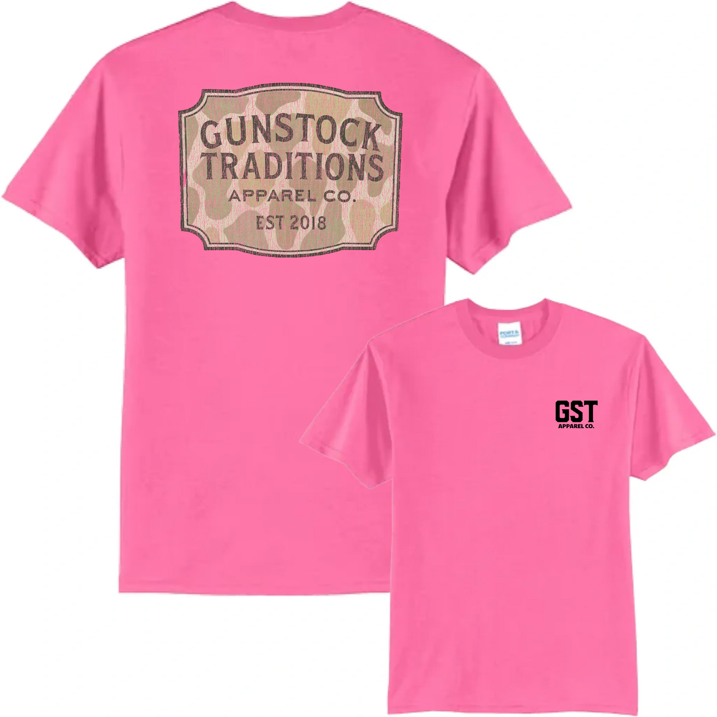 Gunstock Traditions Old-School Camo Badge Tee
