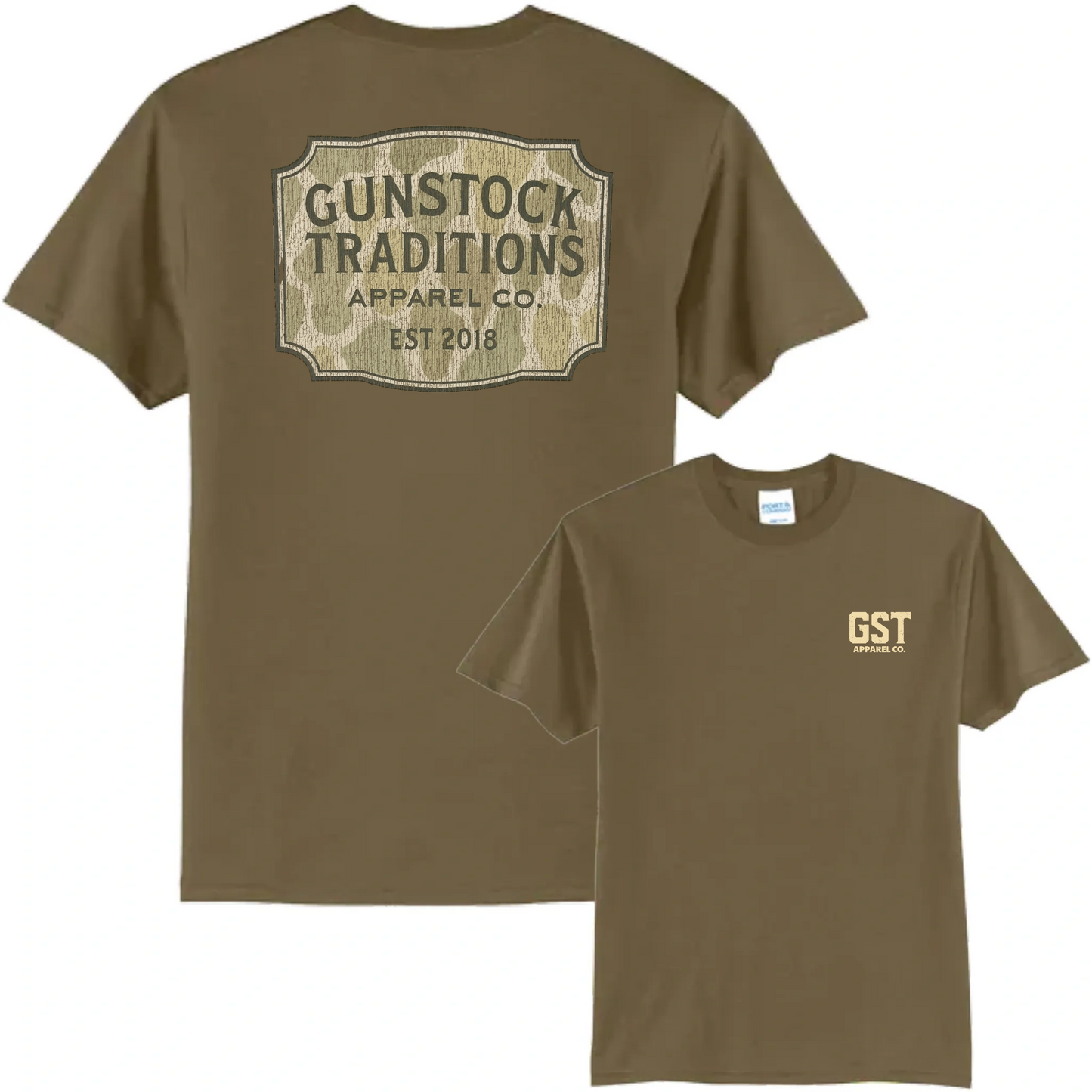 Gunstock Traditions Old-School Camo Badge Tee