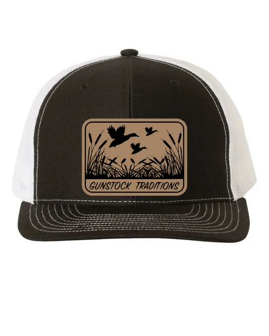 Ducks In Flight Leather Patch Richardson 112 Trucker Hat